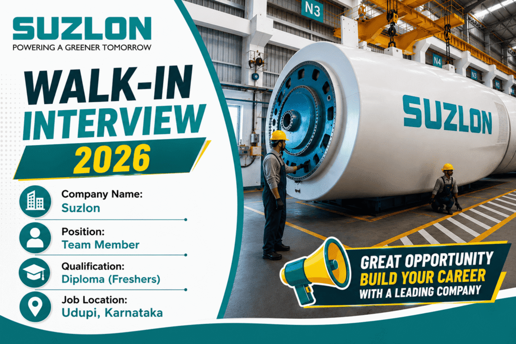 Suzlon Walk-in Interview 2026